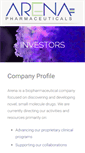 Mobile Screenshot of invest.arenapharm.com